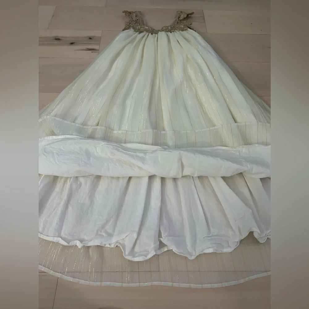 Sweet Boutons Metallic Thread Kids Dress Girls Size 7 - Picture 8 of 17